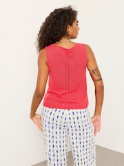 FatFace Bree Red Knitted Tank Top - Image 2 of 6