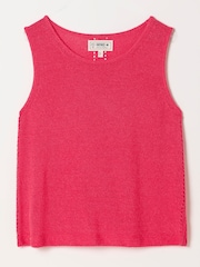 FatFace Bree Red Knitted Tank Top - Image 6 of 6