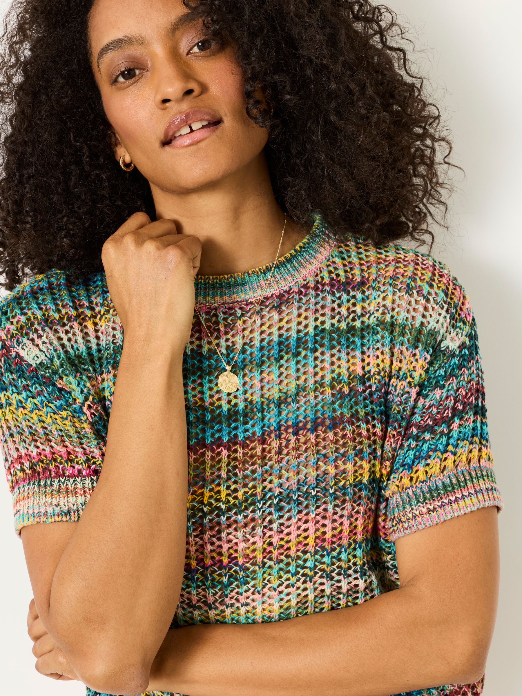 Buy FatFace Maggie Green Knitted Open Stitch Top from Next USA