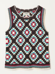 FatFace Brown Bea Knitted Stripe Top - Image 1 of 1