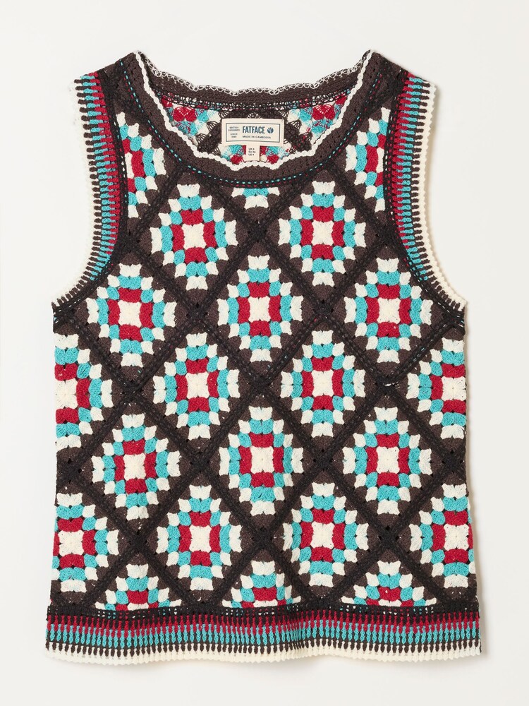 FatFace Brown Bea Knitted Stripe Top - Image 1 of 1