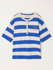 FatFace Abigail Cobalt Blue Stripe Knitted Top - Image 5 of 5