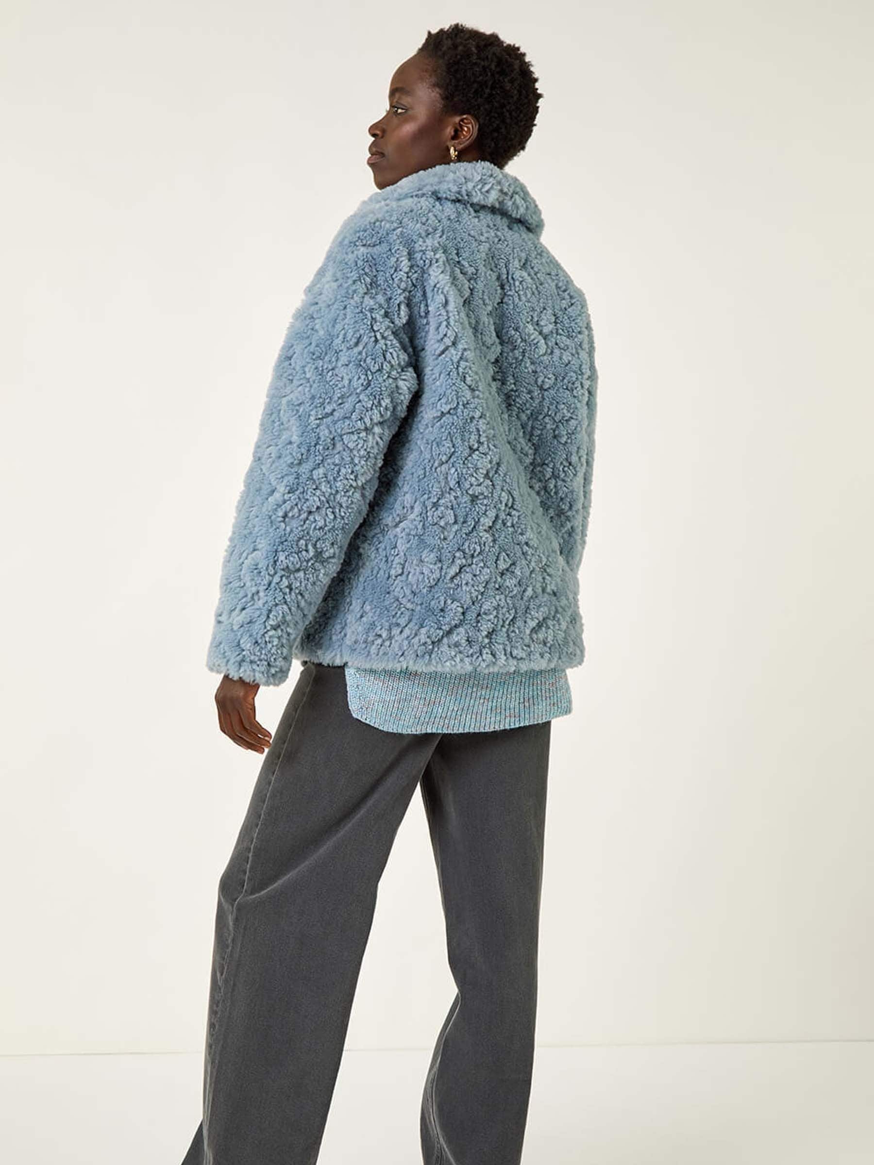 Buy Roman Blue Teddy Faux Fur Bomber Jacket from Next USA