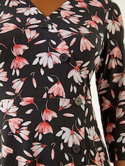 Roman Pink Floral Print Stretch Dress - Image 5 of 5
