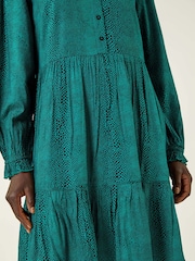 Roman Green Dot Print Buttoned Dress - Image 5 of 5