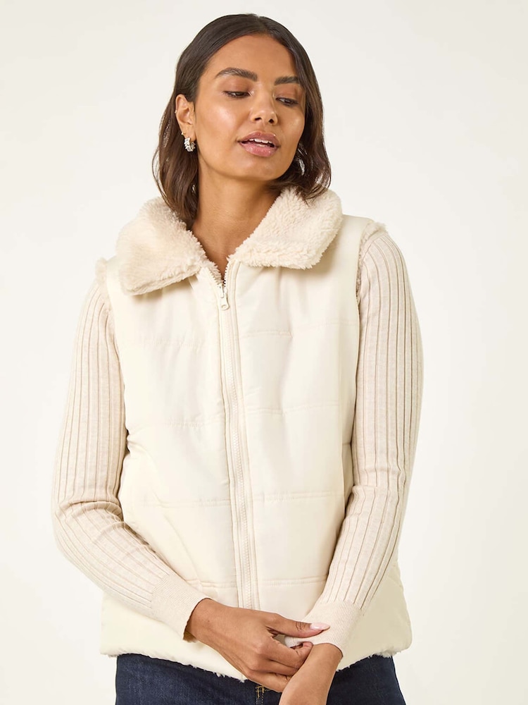 Roman White Reversible Fur Zip Gilet - Image 2 of 5 Roman White Reversible Fur Zip Gilet - Image 2 of 5