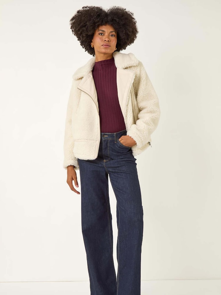 Branco - Roman Borg Detail Aviator Jacket - Imagem 2 de 5