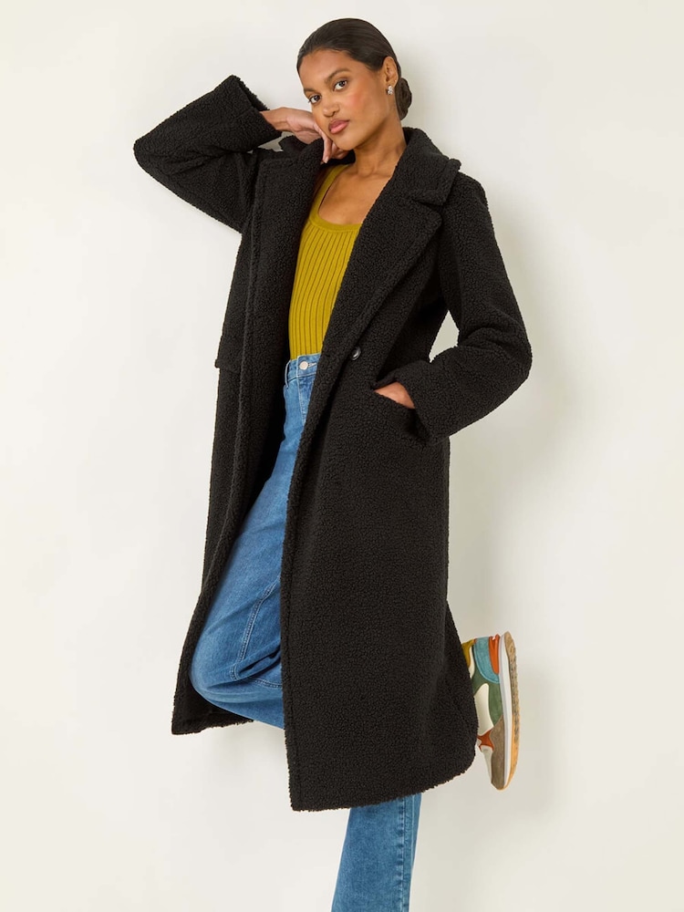 Roman Black Borg Single Breasted Coat - Image 1 of 5 Roman Black Borg Single Breasted Coat - Image 1 of 5