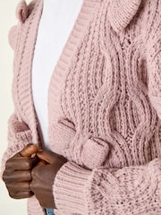 Roman Pink Bow Embellished Knit Cardigan - Image 5 of 5