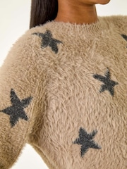 Roman Natural Fluffy Star Knit Jumper - Image 5 of 5
