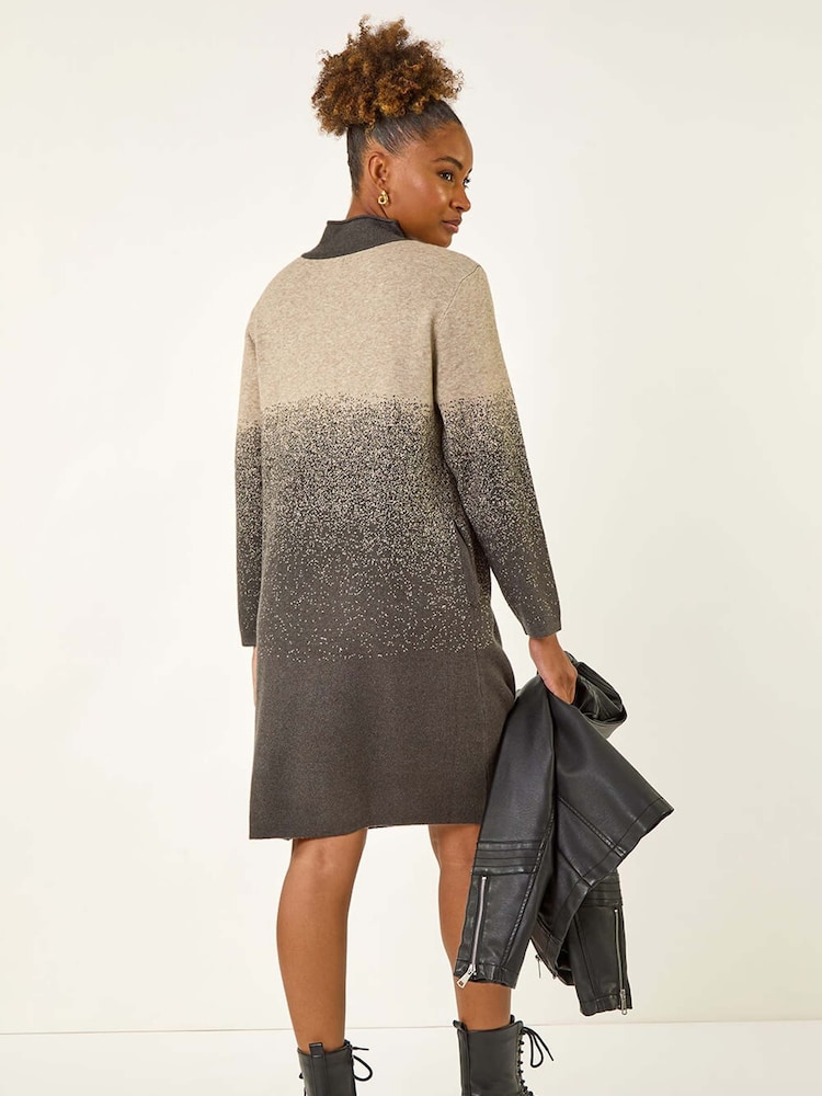 Roman Grey Ombre Speckled Knit Dress - Image 2 of 5 Roman Grey Ombre Speckled Knit Dress - Image 2 of 5
