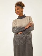 Roman Grey Ombre Speckled Knit Dress - Image 3 of 5