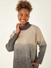Roman Grey Ombre Speckled Knit Dress - Image 4 of 5