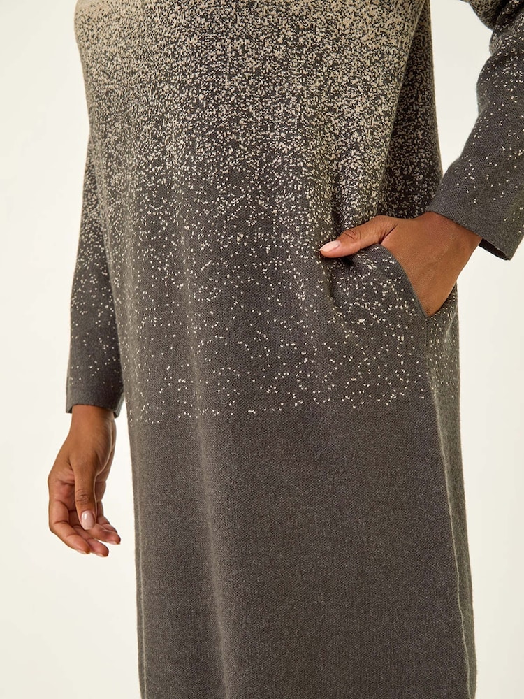 Roman Grey Ombre Speckled Knit Dress - Image 5 of 5
