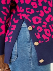 Roman Animal Print Button Knit Jumper - Imagem 5 de 5