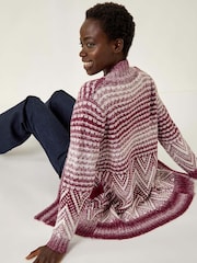 Roman Red Jacquard Knit Cardigan - Image 2 of 5
