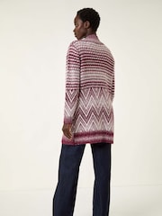 Roman Red Jacquard Knit Cardigan - Image 3 of 5