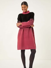 Roman Red Ombre Speckled Knit Dress - Image 2 of 5