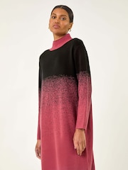 Roman Red Ombre Speckled Knit Dress - Image 4 of 5