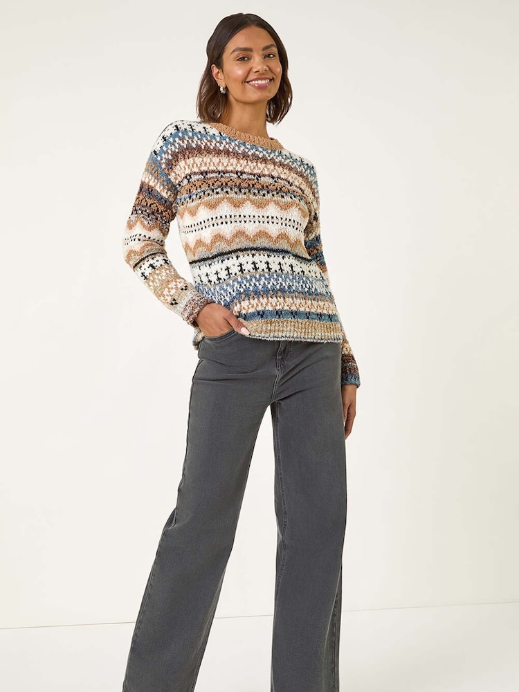 Roman Natural Jacquard Soft Knit Jumper - Image 2 of 5 Roman Natural Jacquard Soft Knit Jumper - Image 2 of 5