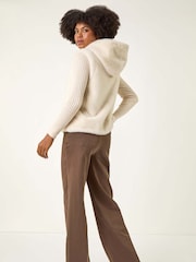 Roman Natural Hooded Faux Fur Gilet - Image 3 of 5
