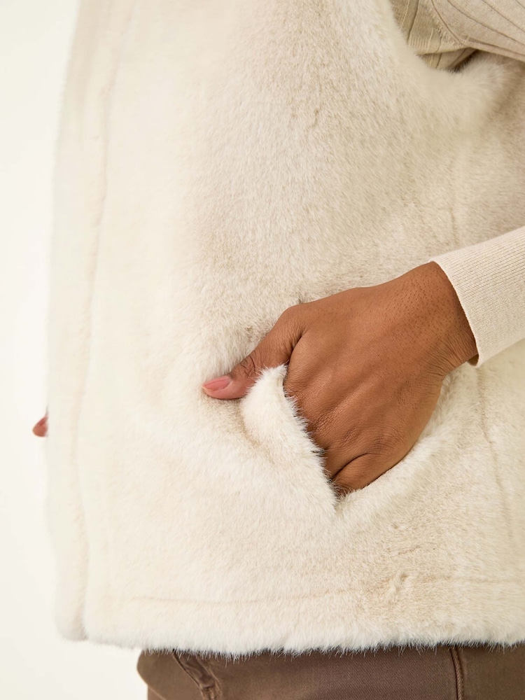 Roman Natural Hooded Faux Fur Gilet - Image 5 of 5 Roman Natural Hooded Faux Fur Gilet - Image 5 of 5