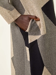 Roman Grey Geometric Knit Jumper Dress - Image 5 of 5