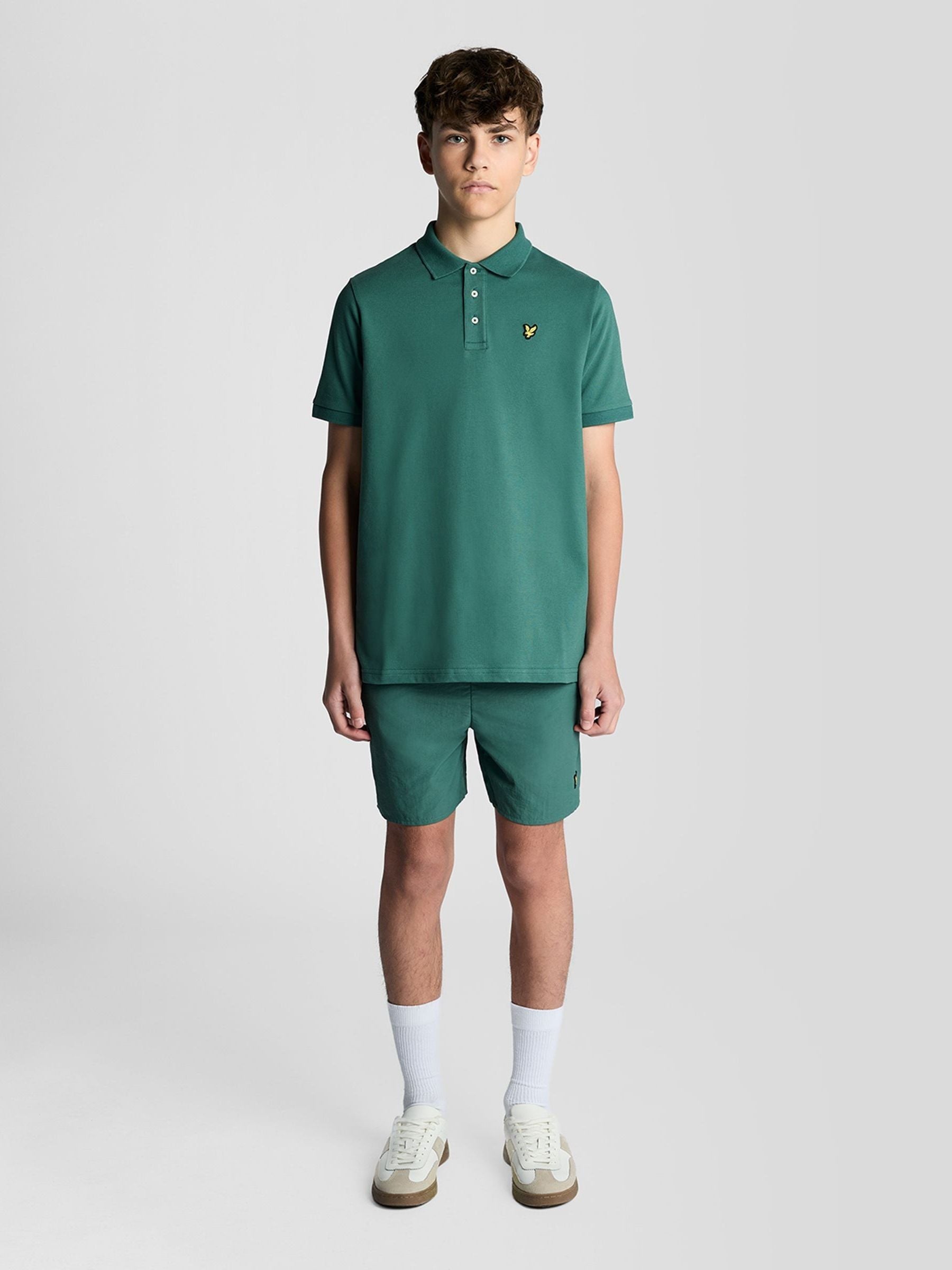 Next：日本 ダークグリーン - Lyle & Scott 無地ポロシャツ from Next