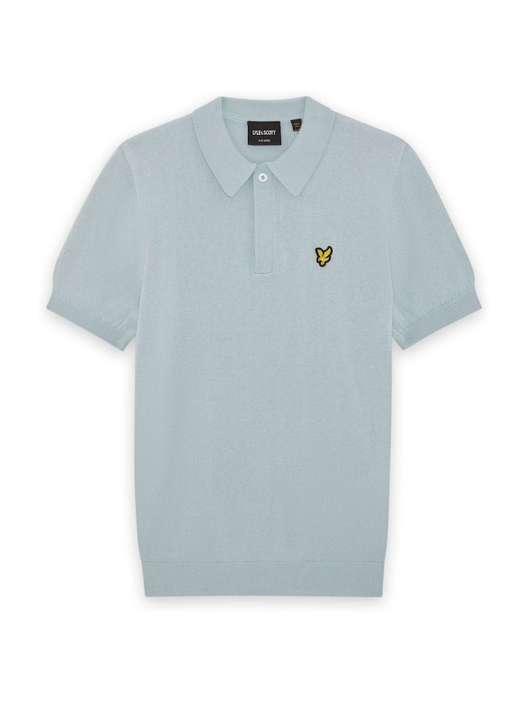 Lyle & Scott Blue Knitted Polo Shirt - Image 1 of 1