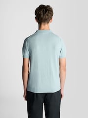 Lyle & Scott Blue Knitted Polo Shirt - Image 4 of 6
