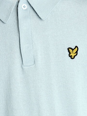 Lyle & Scott Blue Knitted Polo Shirt - Image 6 of 6
