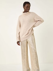 Roman Metallic Sequin Wide Leg Trousers - Image 2 of 5