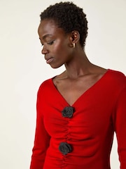 Vermelho - Roman Rose Front Knit Jumper - Imagem 1 de 5