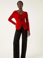 Vermelho - Roman Rose Front Knit Jumper - Imagem 3 de 5
