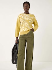 Roman Yellow Floral Jacquard Knit Jumper - Image 2 of 5