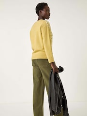 Roman Yellow Floral Jacquard Knit Jumper - Image 3 of 5