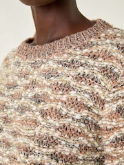 Roman Brown Metallic Curved Hem Knit Jumper - Image 5 of 5
