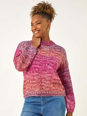 Roman Pink Metallic Ombre Knit Jumper - Image 1 of 5