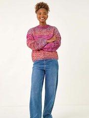 Roman Pink Metallic Ombre Knit Jumper - Image 3 of 5