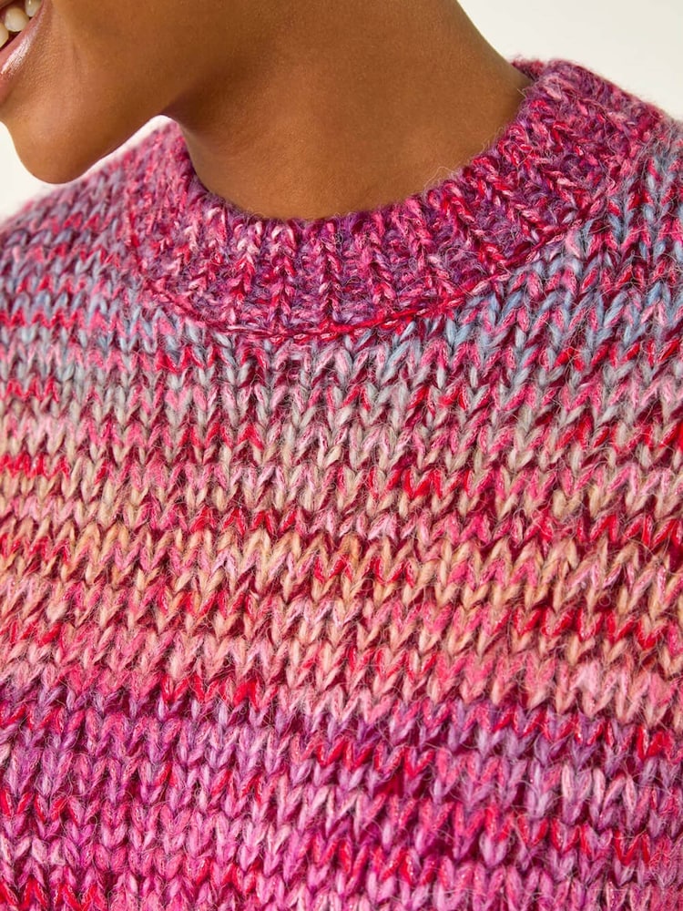 Roman Pink Metallic Ombre Knit Jumper - Image 5 of 5 Roman Pink Metallic Ombre Knit Jumper - Image 5 of 5