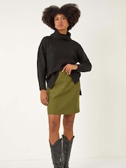 Roman Green Boucle Textured A-Line Skirt - Image 2 of 5