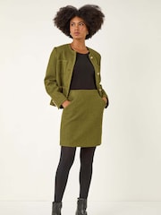 Roman Green Boucle Textured A-Line Skirt - Image 5 of 5