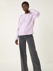 Roman Purple Tassle Crew Neck Knit Jumper - Image 2 of 5