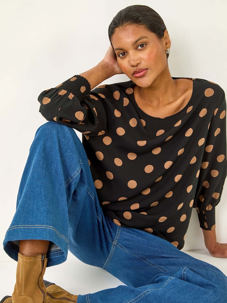 Roman Spot Print Tunic Top - Imagem 1 de 5