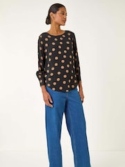 Roman Spot Print Tunic Top - Imagem 2 de 5