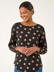 Roman Spot Print Tunic Top - Imagem 4 de 5