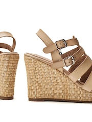 Moda in Pelle Keelie High Raffia Wedge Sandals - Image 2 of 4