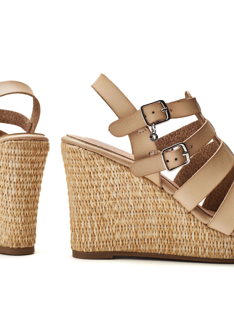 Moda in Pelle Keelie High Raffia Wedge Sandals - Image 2 of 4 Moda in Pelle Keelie High Raffia Wedge Sandals - Image 2 of 4