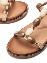 Moda in Pelle Nicca Jewel Stone T-Bar Comfort Sandals - Image 3 of 4