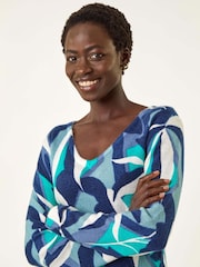 Roman Abstract V-Neck Knit Jumper - Imagem 4 de 5